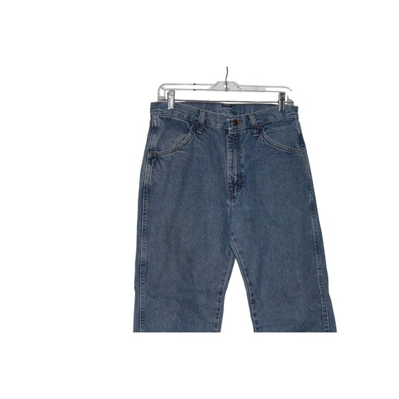 Vintage Rustler 31x30 Blue Jeans Old School Faded Worn Stiff Denim - Picture 2 of 8